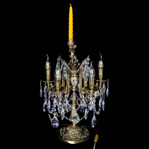 Бронзовая настольная лампа Луиза №5/2 журавлик в Сочи Гусь Хрустальный