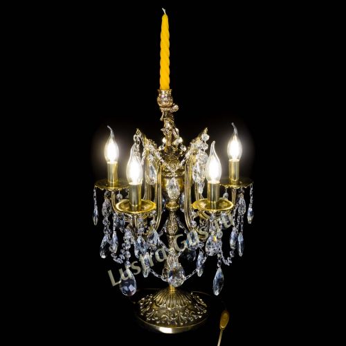 Бронзовая настольная лампа Луиза №5/2 журавлик в Сочи Гусь Хрустальный