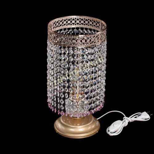 Настольная лампа Венеция оптикон №1 розовая в Сочи Гусь Хрустальный
