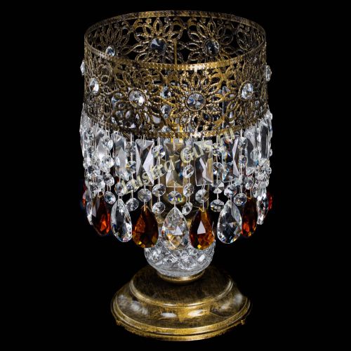 Настольная лампа Восток с пластинками под бронзу Чайная в Сочи Гусь Хрустальный