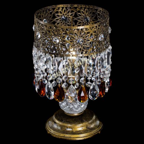 Настольная лампа Восток с пластинками под бронзу Чайная в Сочи Гусь Хрустальный