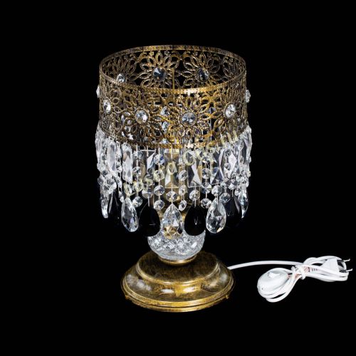 Настольная лампа Восток с пластинками под бронзу Черная в Сочи Гусь Хрустальный