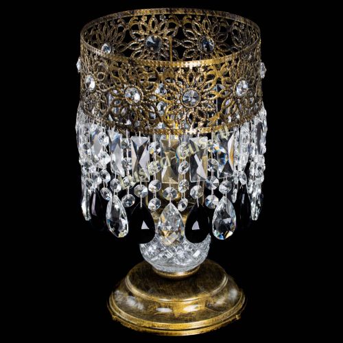 Настольная лампа Восток с пластинками под бронзу Черная в Сочи Гусь Хрустальный