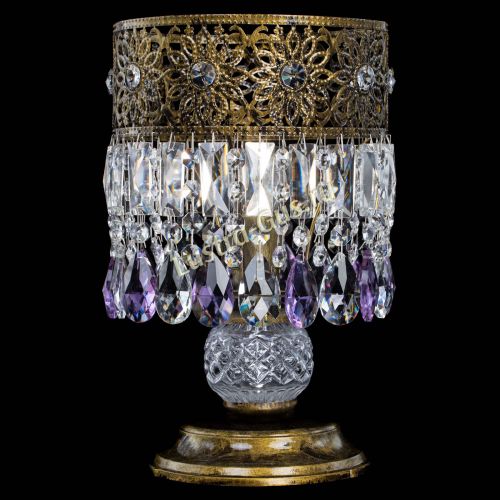 Настольная лампа Восток с пластинками под бронзу Фиолетовая в Сочи Гусь Хрустальный