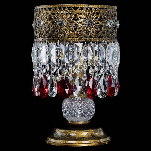 Настольная лампа Восток с пластинками под бронзу Красная в Сочи Гусь Хрустальный