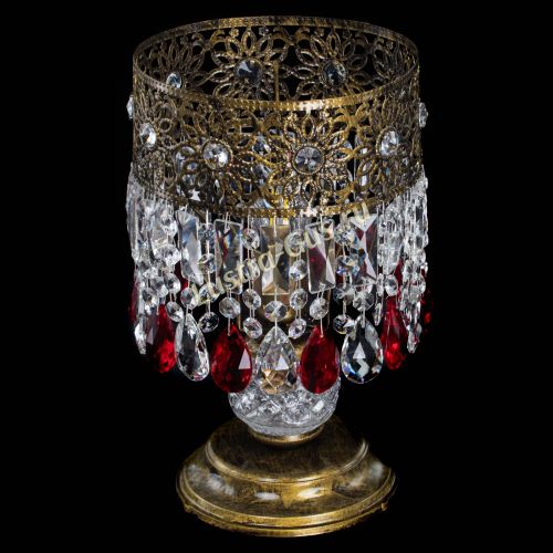 Настольная лампа Восток с пластинками под бронзу Красная в Сочи Гусь Хрустальный
