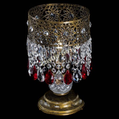 Настольная лампа Восток с пластинками под бронзу Красная в Сочи Гусь Хрустальный