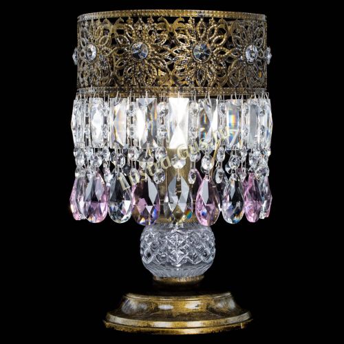 Настольная лампа Восток с пластинками под бронзу Розовая в Сочи Гусь Хрустальный