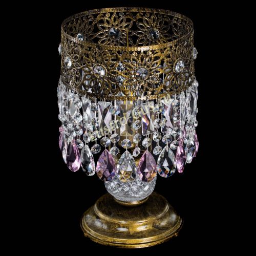 Настольная лампа Восток с пластинками под бронзу Розовая в Сочи Гусь Хрустальный
