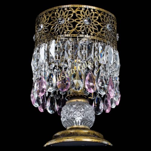 Настольная лампа Восток с пластинками под бронзу Розовая в Сочи Гусь Хрустальный