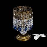 Настольная лампа Восток с пластинками под бронзу Синяя в Сочи