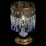 Настольная лампа Восток с пластинками под бронзу Синяя в Сочи