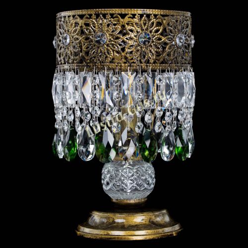 Настольная лампа Восток с пластинками под бронзу Зеленая в Сочи Гусь Хрустальный