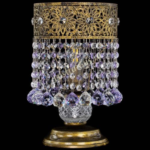Настольная лампа Восток с шарами под бронзу Фиолетовая в Сочи Гусь Хрустальный