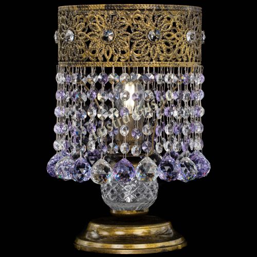 Настольная лампа Восток с шарами под бронзу Фиолетовая в Сочи Гусь Хрустальный