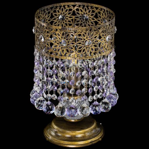 Настольная лампа Восток с шарами под бронзу Фиолетовая в Сочи Гусь Хрустальный