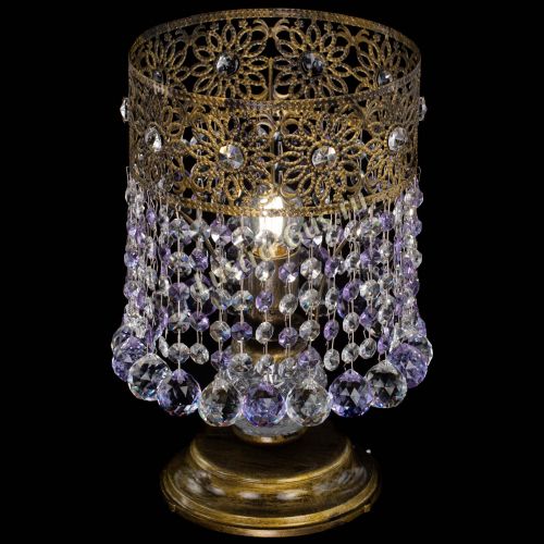 Настольная лампа Восток с шарами под бронзу Фиолетовая в Сочи Гусь Хрустальный