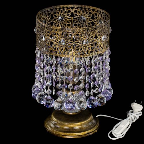 Настольная лампа Восток с шарами под бронзу Фиолетовая в Сочи Гусь Хрустальный