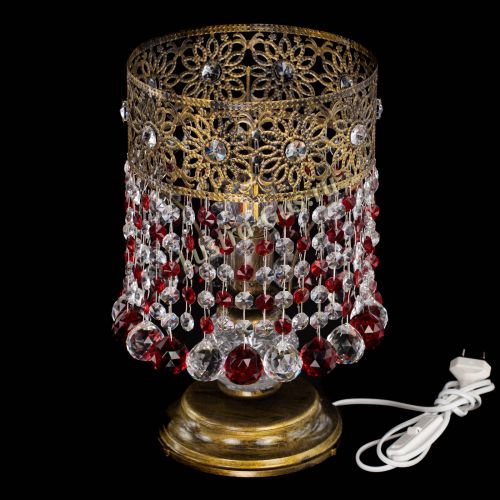 Настольная лампа Восток с шарами под бронзу Красная в Сочи Гусь Хрустальный