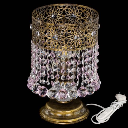 Настольная лампа Восток с шарами под бронзу Розовая в Сочи Гусь Хрустальный