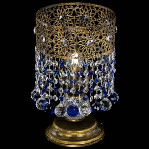 Настольная лампа Восток с шарами под бронзу Синяя в Сочи Гусь Хрустальный