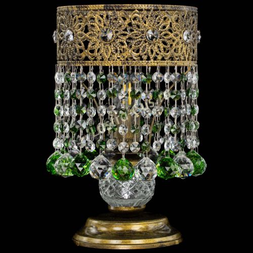 Настольная лампа Восток с шарами под бронзу Зеленая в Сочи Гусь Хрустальный