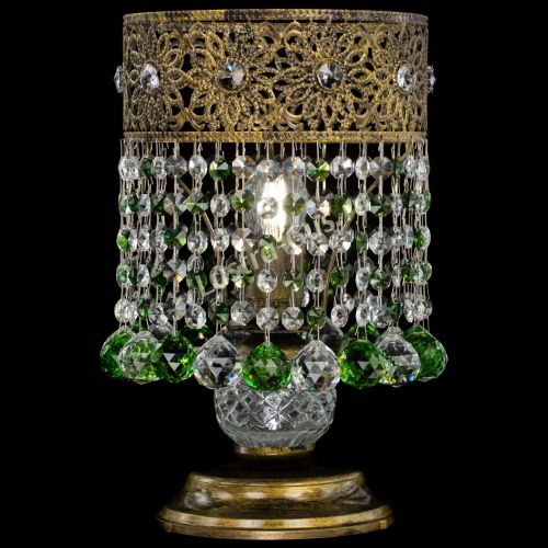 Настольная лампа Восток с шарами под бронзу Зеленая в Сочи Гусь Хрустальный