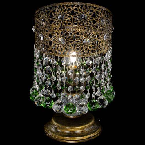 Настольная лампа Восток с шарами под бронзу Зеленая в Сочи Гусь Хрустальный