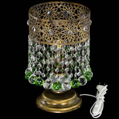 Настольная лампа Восток с шарами под бронзу Зеленая в Сочи Гусь Хрустальный