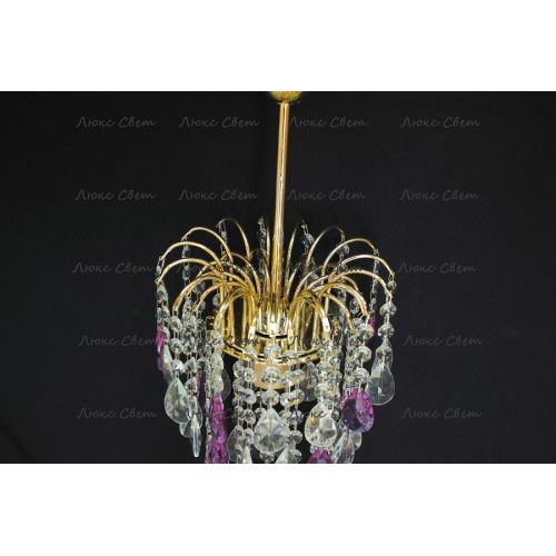 Люстра Зима журавлик фиолетовая в Сочи Гусь Хрустальный