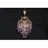 Люстра Хрустальные брызги с подвесом журавлик фиолетовый в Сочи