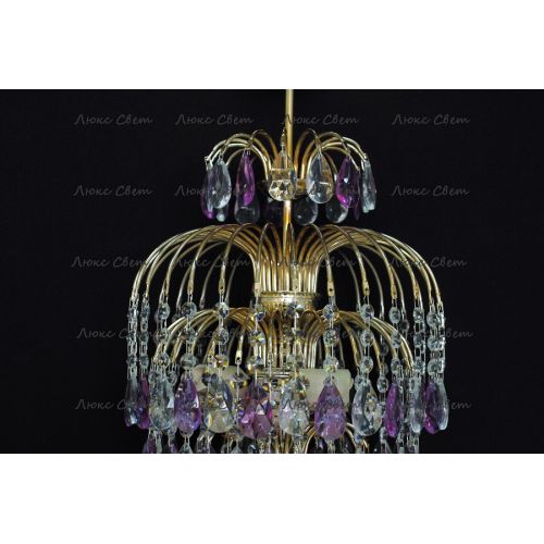 Люстра Хрустальные брызги с подвесом журавлик фиолетовый в Сочи Гусь Хрустальный