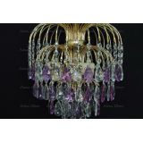 Люстра Хрустальные брызги с подвесом журавлик фиолетовый в Сочи