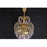 Люстра Хрустальные брызги с подвесом журавлик фиолетовый в Сочи