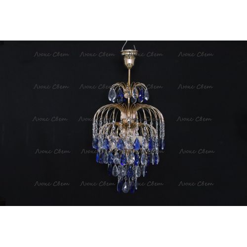 Люстра Хрустальные брызги с подвесом журавлик синий в Сочи Гусь Хрустальный