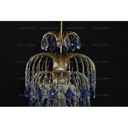 Люстра Хрустальные брызги с подвесом журавлик синий в Сочи Гусь Хрустальный
