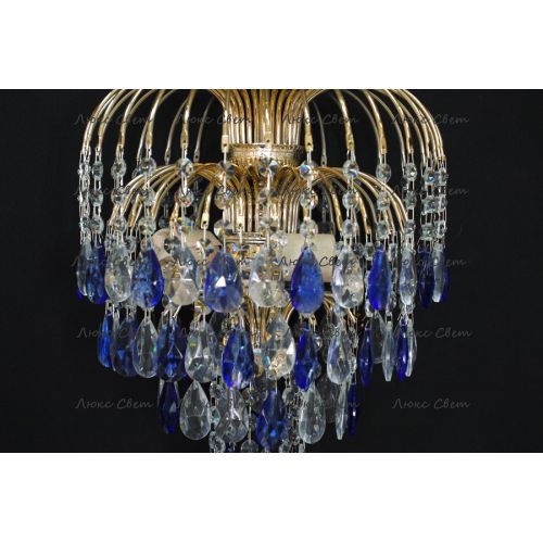 Люстра Хрустальные брызги с подвесом журавлик синий в Сочи Гусь Хрустальный