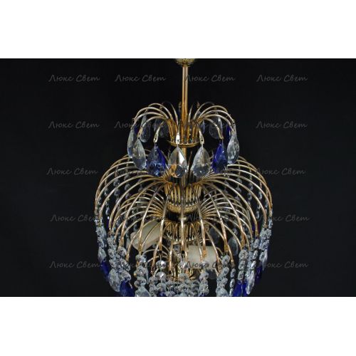 Люстра Хрустальные брызги с подвесом журавлик синий в Сочи Гусь Хрустальный