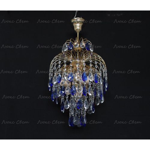 Люстра Хрустальные брызги с подвесом журавлик синий в Сочи Гусь Хрустальный