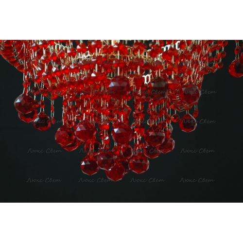 Люстра Натали Софья красная  в Сочи Гусь Хрустальный