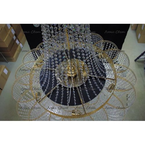 Люстра Лотос с подвесом диаметр 1000 мм высота1500 мм в Сочи Гусь Хрустальный