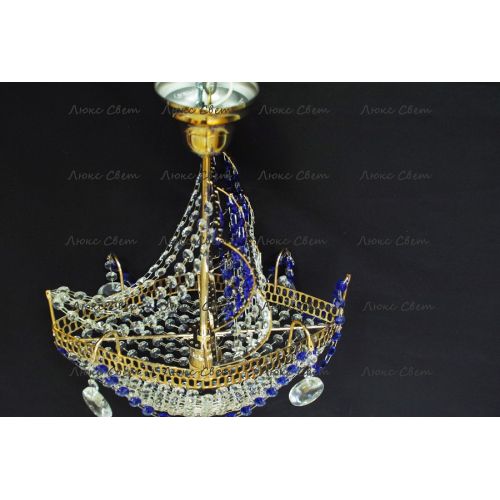 Люстра Корвет 1 ламповый синий в Сочи Гусь Хрустальный