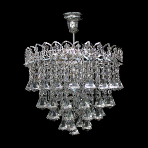 Люстра Капель лепесток с подвесом  конус 40 мм в Сочи Гусь Хрустальный