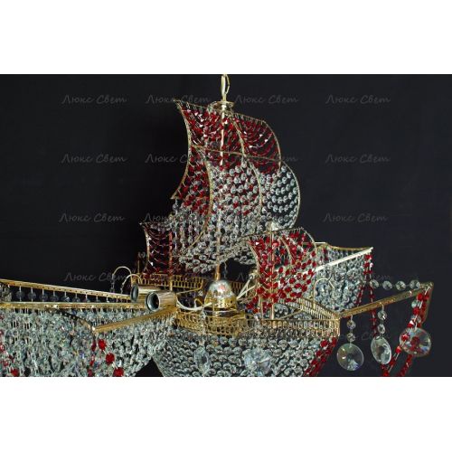 Люстра Летучий Голландец красный в Сочи Гусь Хрустальный