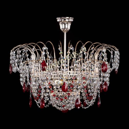 Люстра Агата № 2 - 4 лампы Красная в Сочи Гусь Хрустальный