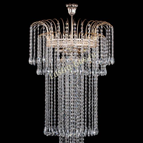 Люстра Агата Каскад №4 длинная в Сочи Гусь Хрустальный
