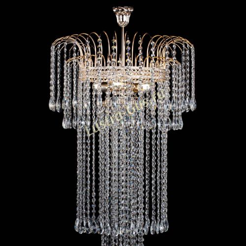 Люстра Агата Каскад №4 длинная в Сочи Гусь Хрустальный