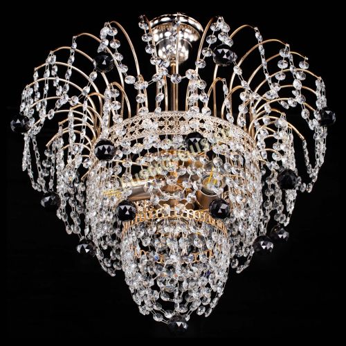 Люстра Агата Венеция №2 - 3 лампы черная в Сочи Гусь Хрустальный