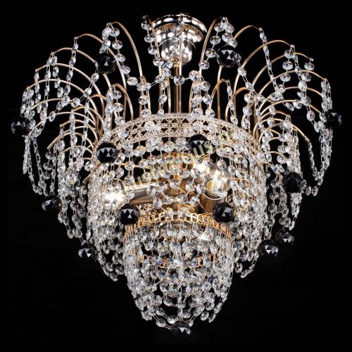 Люстра Агата Венеция №2 - 3 лампы черная в Сочи Гусь Хрустальный