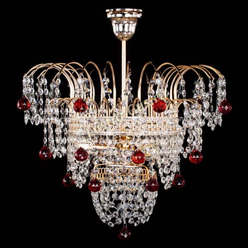 Люстра Агата Венеция №2 - 3 лампы красная в Сочи Гусь Хрустальный